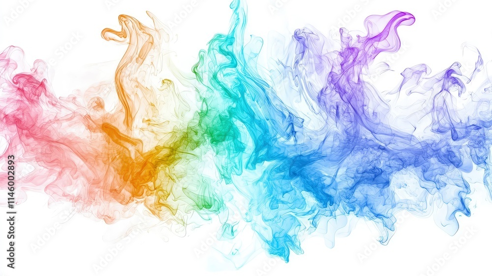 Abstract colorful smoke swirls on white. Abstract colorful smoke swirls on white.