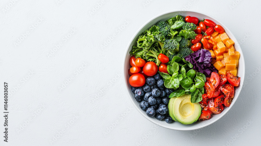 Fresh salad bowl with colorful vegetables and fruits, healthy eating Fresh salad bowl with colorful vegetables and fruits, healthy eating