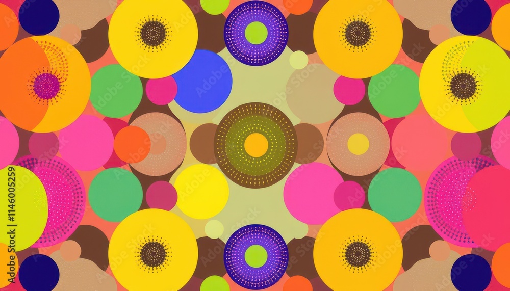 a close up of a colorful circular design with many circles a close up of a colorful circular design with many circles