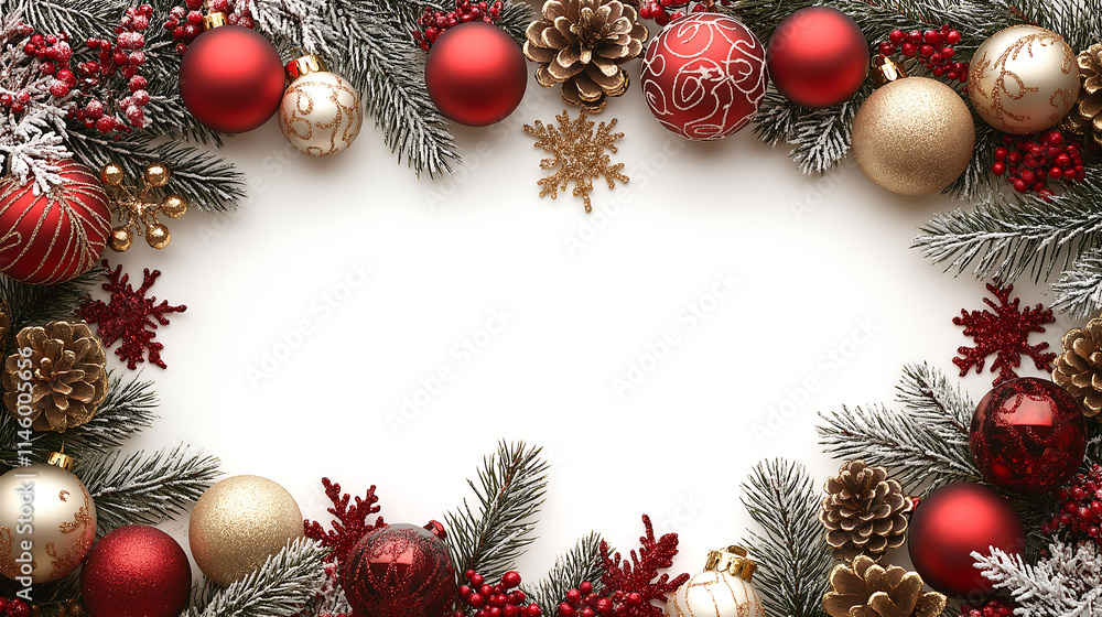 christmas background with christmas decorations on white background. New Year Christmas card christmas background with christmas decorations on white background. New Year Christmas card