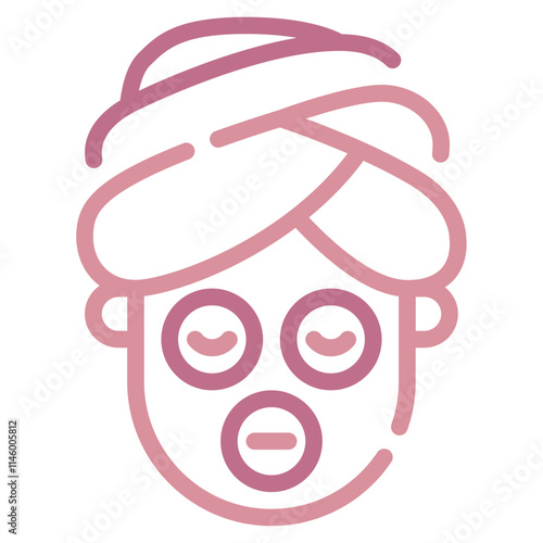 Stylized Illustration of a Relaxed Face with Mask photo