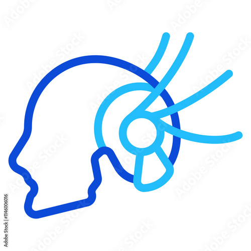 Skull cyber Duoline Icon