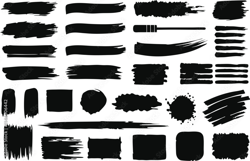 ink splatter set paint brush stroke kit vector ink splatter set paint brush stroke kit vector