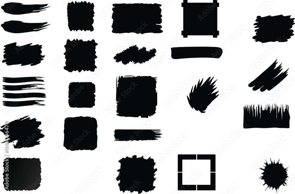 set-of variation of black set paint vector illustration