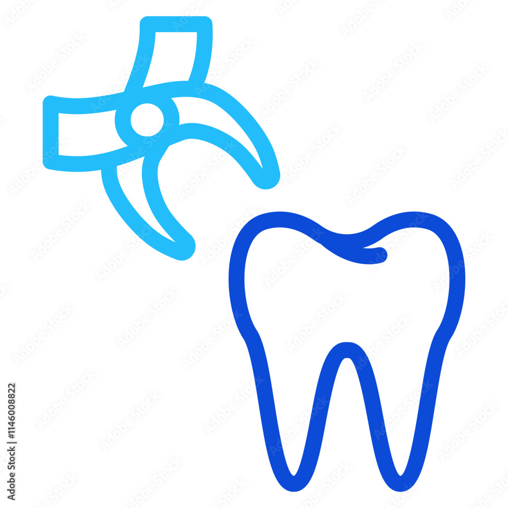Tooth extraction Duoline Icon Tooth extraction Duoline Icon