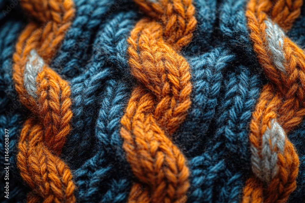 Close-up of a colorful hand-knit hat Close-up of a colorful hand-knit hat