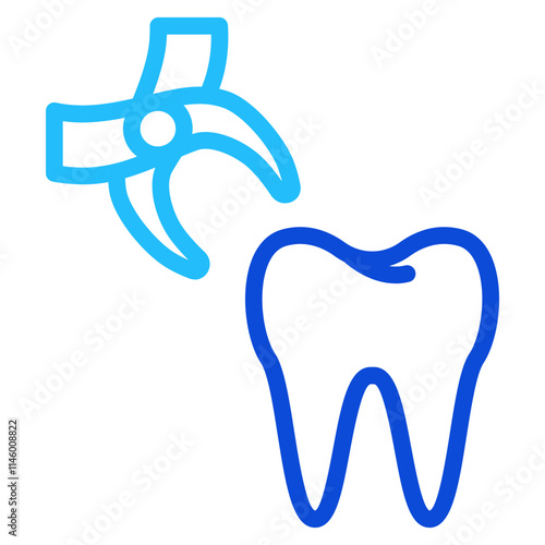 Tooth extraction Duoline Icon