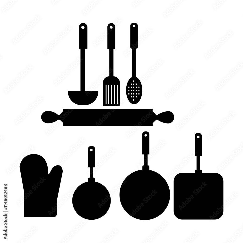 Naklejka premium Cooking set icon