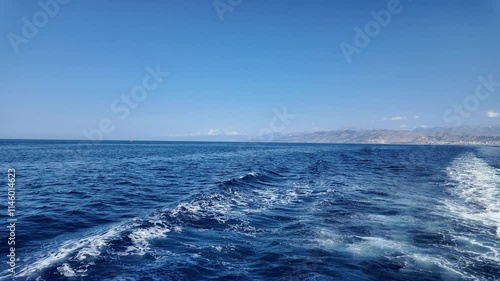 Corfu Island Greece ferry ride Ionian Mediterranean Sea rocky mountain coastline