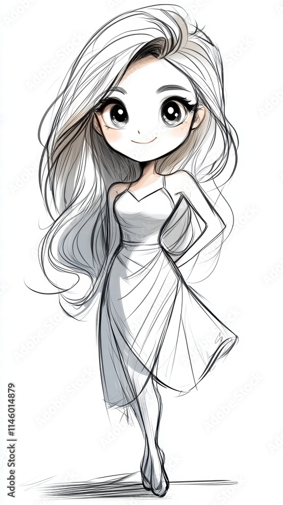 Fashion illustration of a stylish character in a minimalist design digital art bright background playful vibe Fashion illustration of a stylish character in a minimalist design digital art bright background playful vibe