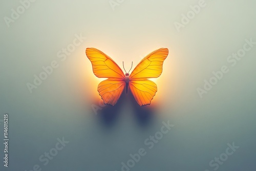 Vibrant butterfly on subtle gradient background, symbolizing change