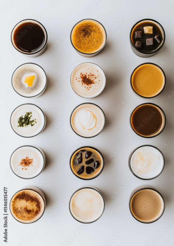 Cafe coffee beverage, coffee beverage in a glass cup Cafe coffee beverage, coffee beverage in a glass cup