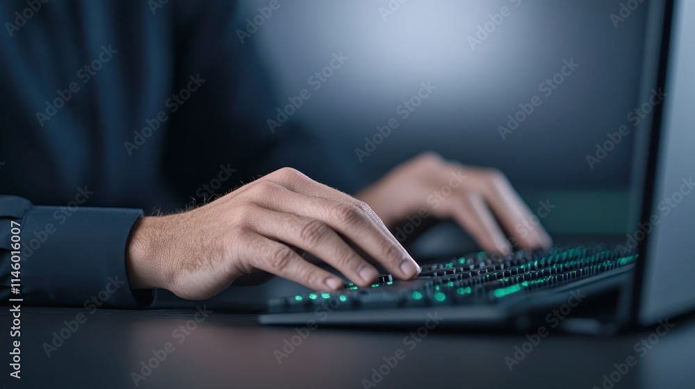 A close-up of hands typing on a keyboard, set against a dark background, emphasizing technology and productivity. A close-up of hands typing on a keyboard, set against a dark background, emphasizing technology and productivity.