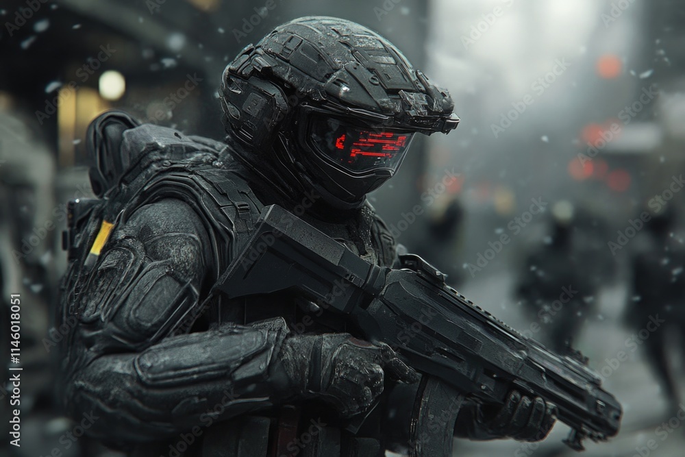 A person wearing a helmet and holding a gun A person wearing a helmet and holding a gun