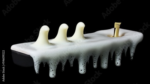 White lotion brush on black background