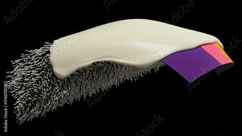 White lotion brush on black background