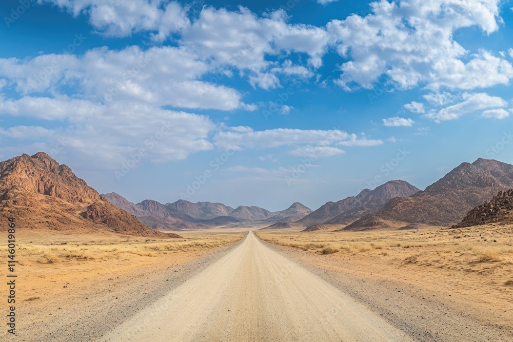 A long asphalt highway leading to distant hills. A long asphalt highway leading to distant hills.