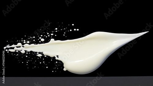 White lotion brush on black background