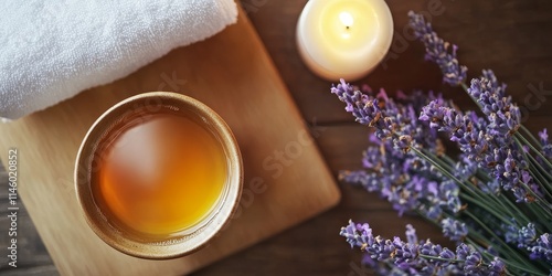 Enjoy a soothing tea and calming lavender spa experience that promotes relaxation and tranquility, perfect for unwinding and rejuvenating your mind and body. photo