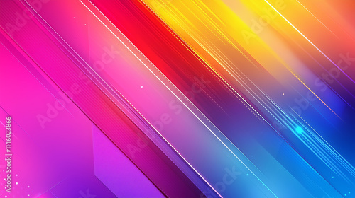 Vibrant Abstract Design With Colorful Diagonal Lines and Gradients in a Digital Format