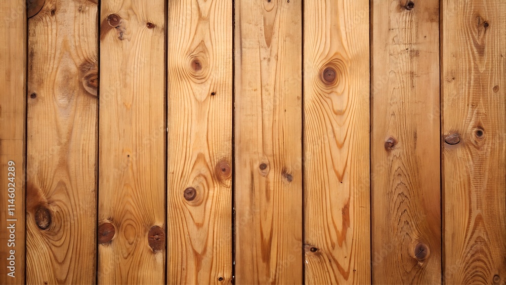 Fototapeta premium Wooden plank wall with rough, textured surface, showing natural wood grain pattern