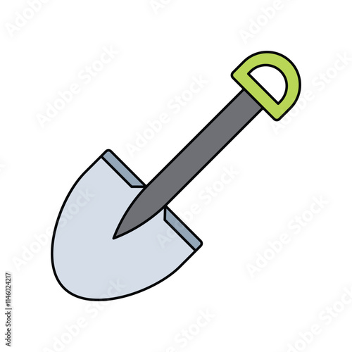 shovel lineal color line icon with white background vector stock illustration