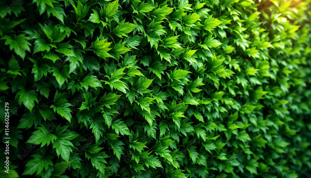 Lush green leaves forming a natural background Lush green leaves forming a natural background