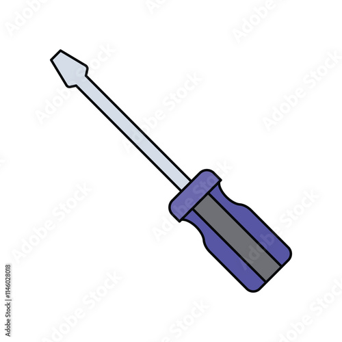 screwdriver lineal color line icon with white background vector stock illustration