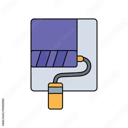 paint roller lineal color line icon with white background vector stock illustration