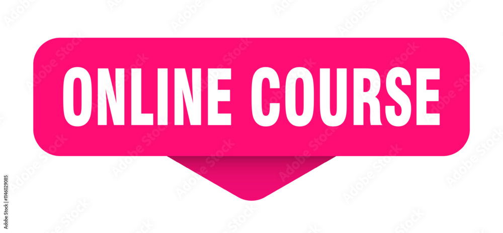 ONLINE COURSE banner, button, label, sign ONLINE COURSE banner, button, label, sign