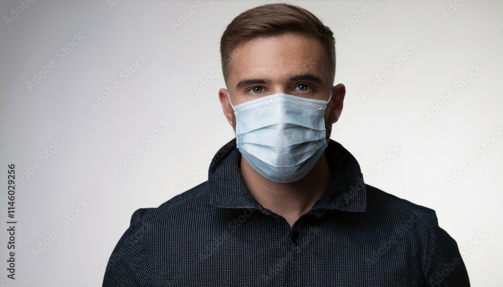 portrait of a man in a medical mask portrait of a man in a medical mask