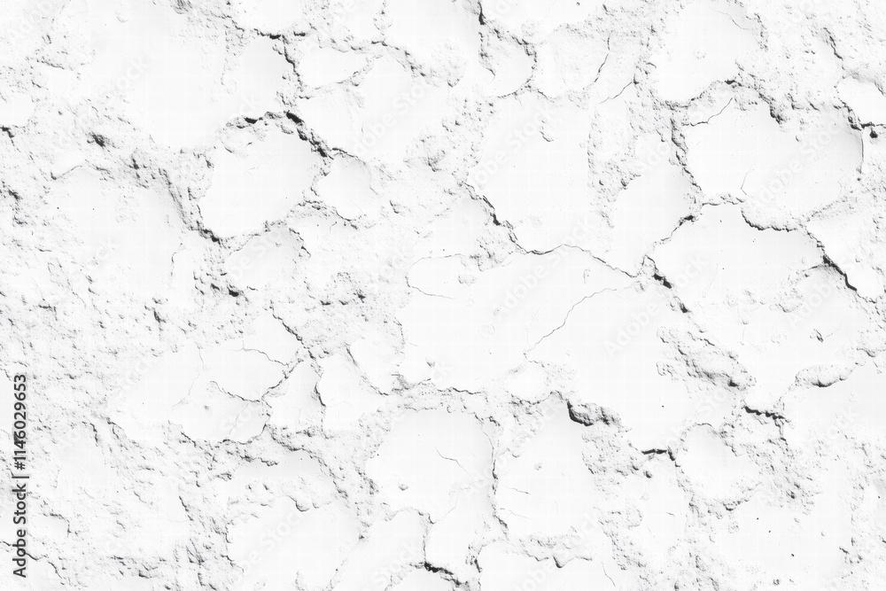 Seamless cracked white surface, showcasing a textured pattern with various fissures and irregularities. Seamless cracked white surface, showcasing a textured pattern with various fissures and irregularities.