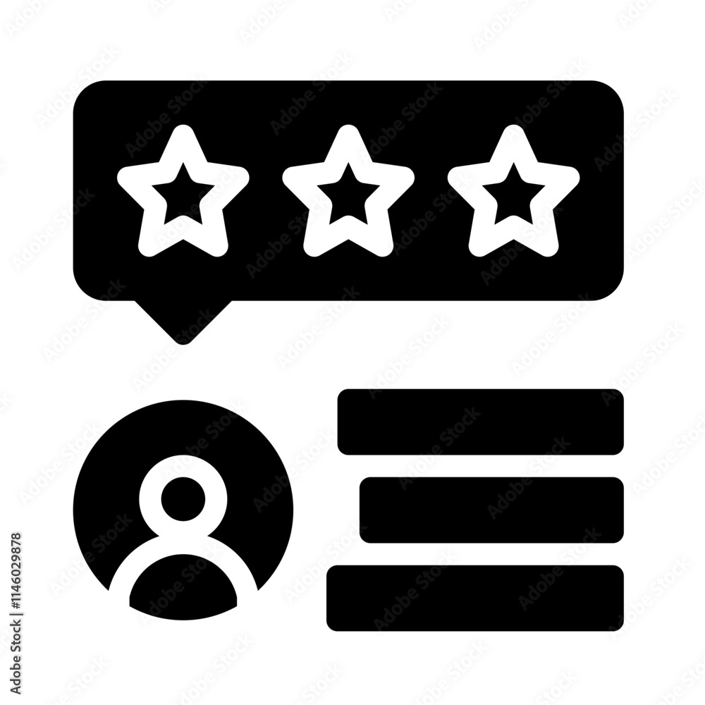 Icon Review User With Style Glyph Icon Review User With Style Glyph