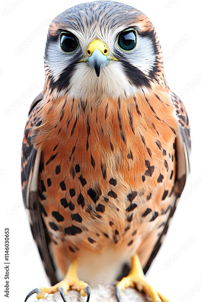Obraz premium Captivating Close-Up of a Colorful Bird with Unique Feather Patterns and Expressive Eyes in Bright Natural Light, Perfect for Wildlife and Nature Photography Enthusiasts
