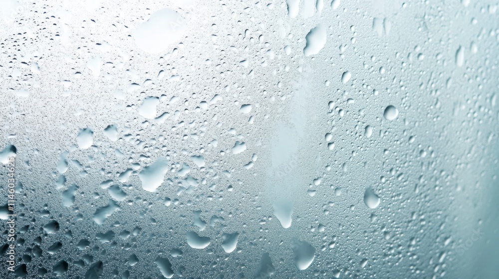 Close-Up Macro Shot of Water Droplets on Glass Surface, Abstract Dew Texture Background Close-Up Macro Shot of Water Droplets on Glass Surface, Abstract Dew Texture Background