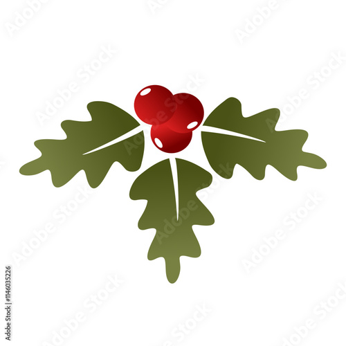 Illustration christmas holly with berries