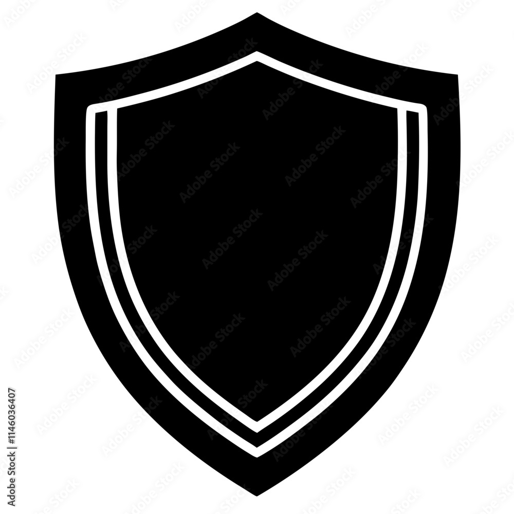  Shield icon vector silhouette on white background