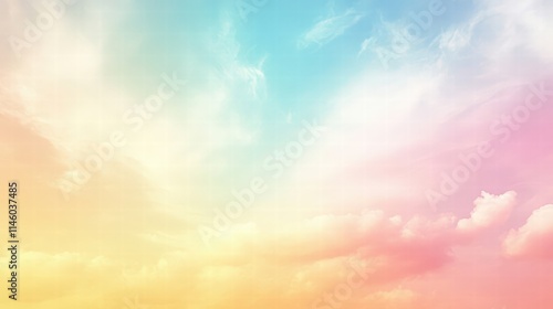 Soft Pastel Sky Background with Gentle Clouds in Dreamy Colors for Creative Projects