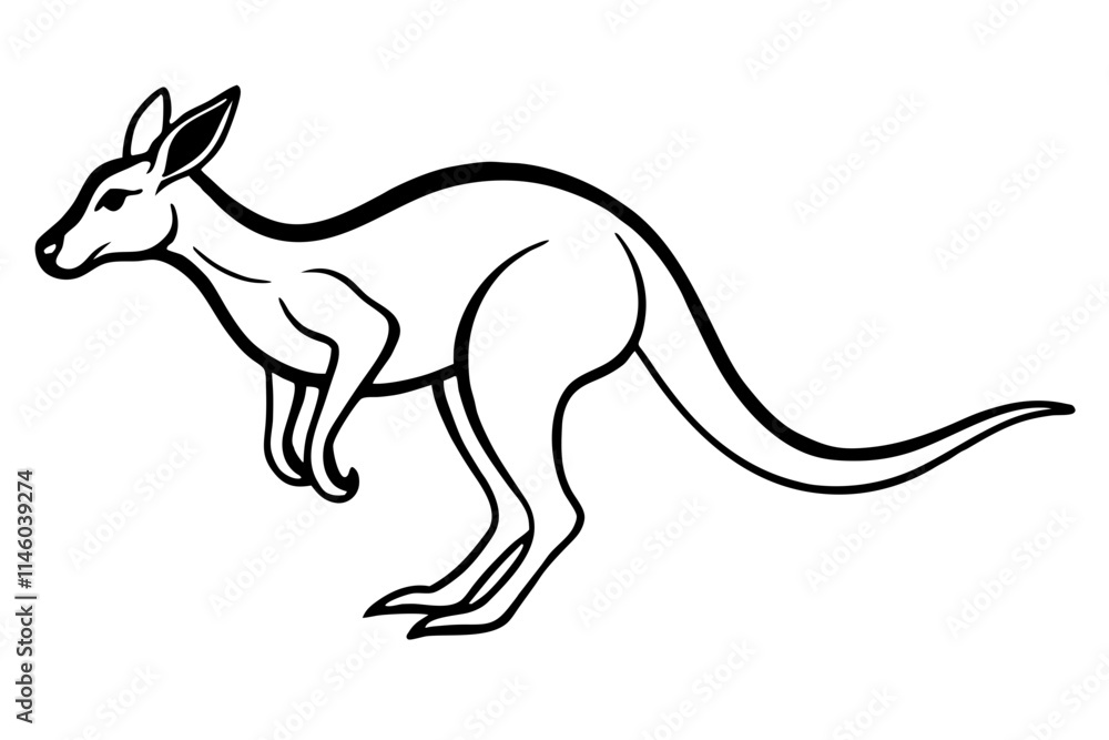 Silhouette of a kangaroo jumping flat vector art 03 Silhouette of a kangaroo jumping flat vector art 03