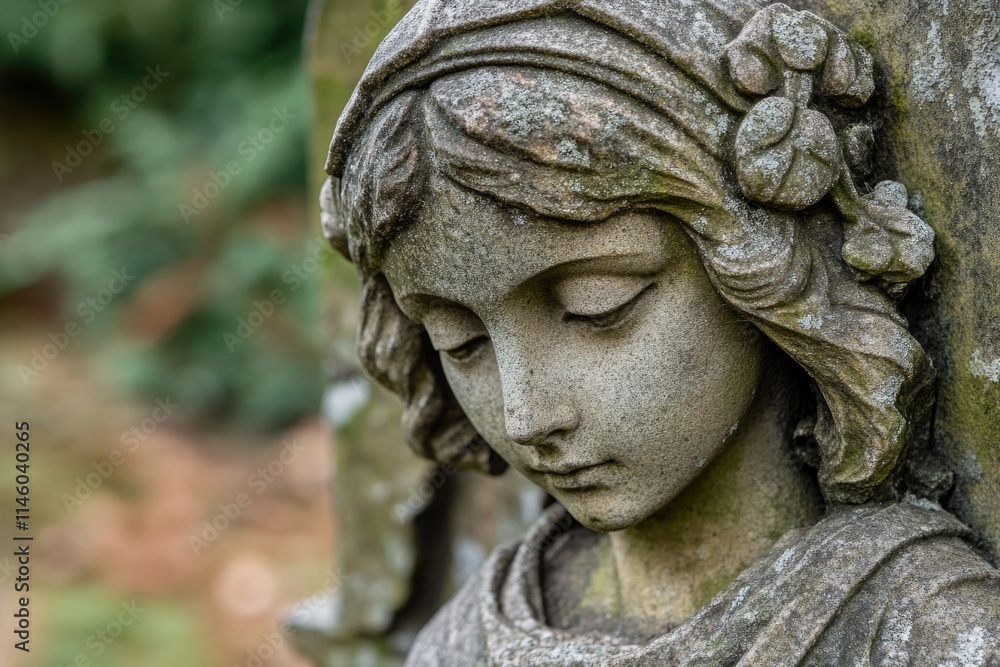 A detailed view of a female figurine with intricate design and facial expression A detailed view of a female figurine with intricate design and facial expression