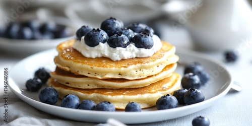 Wallpaper Mural Delicious protein pancakes made with creamy curd and topped with fresh blueberries, these protein pancakes are a nutritious choice for breakfast or a satisfying snack featuring protein pancakes. Torontodigital.ca