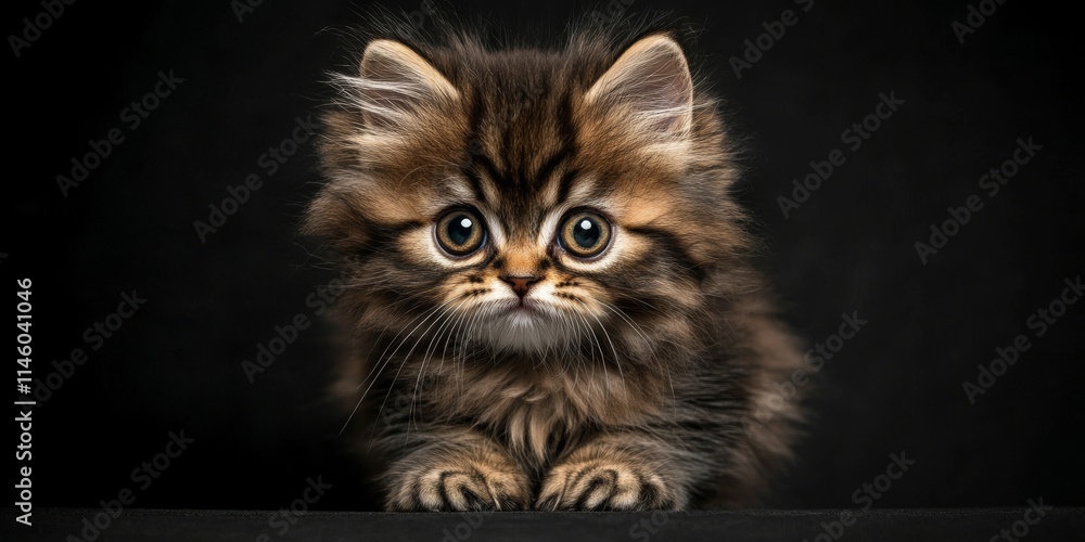 Adorable Persian cat kitten captured in a studio portrait against an isolated background, showcasing the charming features and playful nature of this delightful Persian cat kitten. Adorable Persian cat kitten captured in a studio portrait against an isolated background, showcasing the charming features and playful nature of this delightful Persian cat kitten.