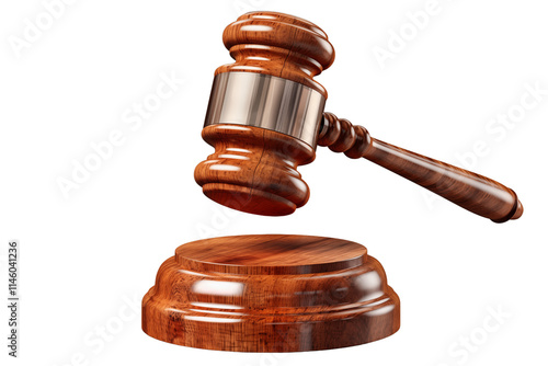 Gavel and Block on Transparent Background, High-Quality PNG