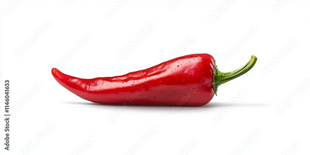 Vibrant red pepper displayed against a clean white background. This striking red pepper stands out, highlighting its color and texture with emphasis on fresh red pepper appeal. Vibrant red pepper displayed against a clean white background. This striking red pepper stands out, highlighting its color and texture with emphasis on fresh red pepper appeal.