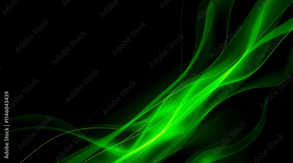 Obraz premium Abstract organic green lines as wallpaper background illustration