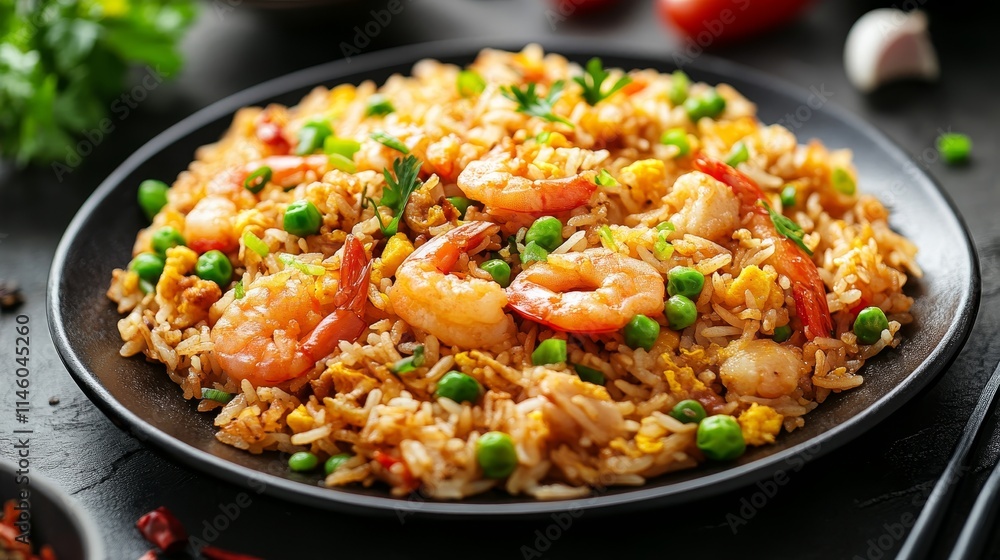 A delicious plate of special fried rice showcasing vibrant flavors, perfect for those who enjoy oriental food. Experience the delightful taste of special fried rice in every bite. A delicious plate of special fried rice showcasing vibrant flavors, perfect for those who enjoy oriental food. Experience the delightful taste of special fried rice in every bite.