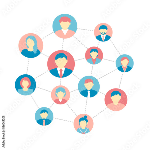 Vector illustration of people relationships and connections