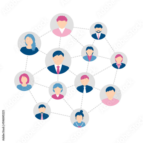 Vector illustration of people relationships and connections