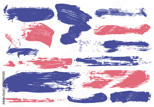 Set of paint, rectangular brush stroke, shapes. Dirty grunge design vector element, box for text. Texture grungy smears, rough stains. Detailed texture hand drawn ink, brush, paint stains, splashes.