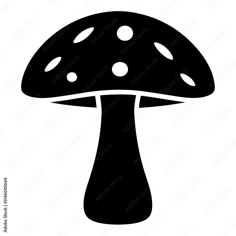 Mushroom icon silhouette vector art illustration Mushroom icon silhouette vector art illustration
